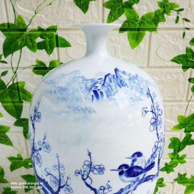 MAI BÌNH TÍCH LỘC VẼ TAY CHIM HOA ĐÀO